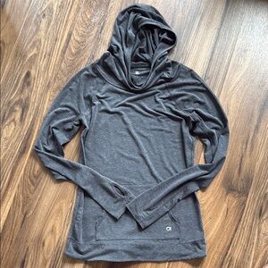GAP Charcoal Hooded Cowl Neck Long Sleeve Top